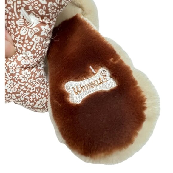 Wrinkles Ganz Dog Beige Plush Tag 10 in with Bone and Tags Vintage 1984 - Picture 10 of 16